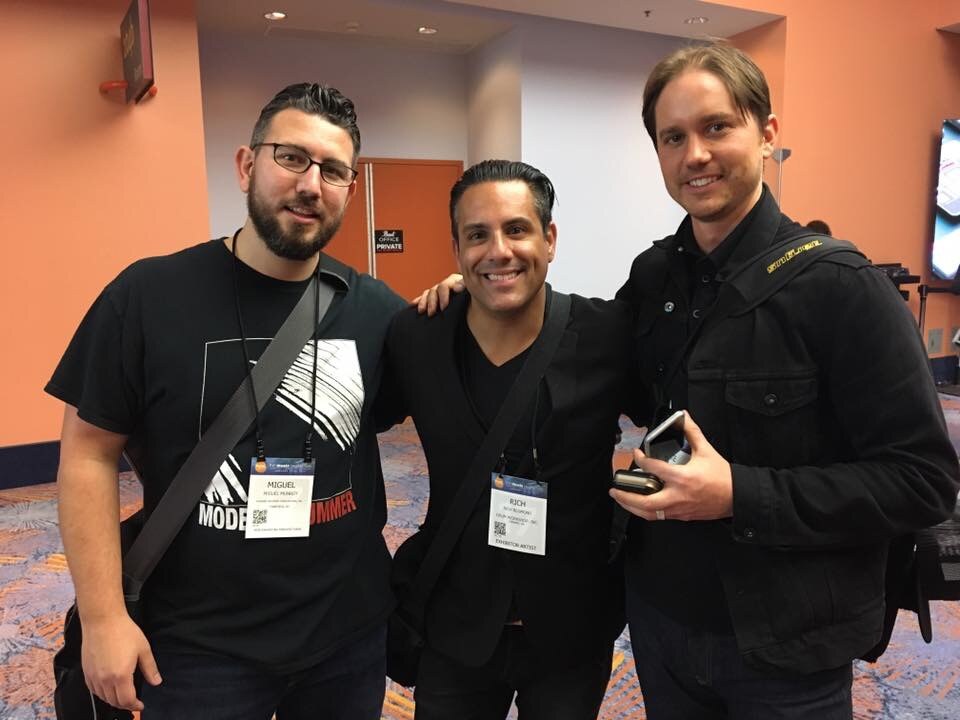 Miguel Monroy with Rich Redmond and Mike Dawson.