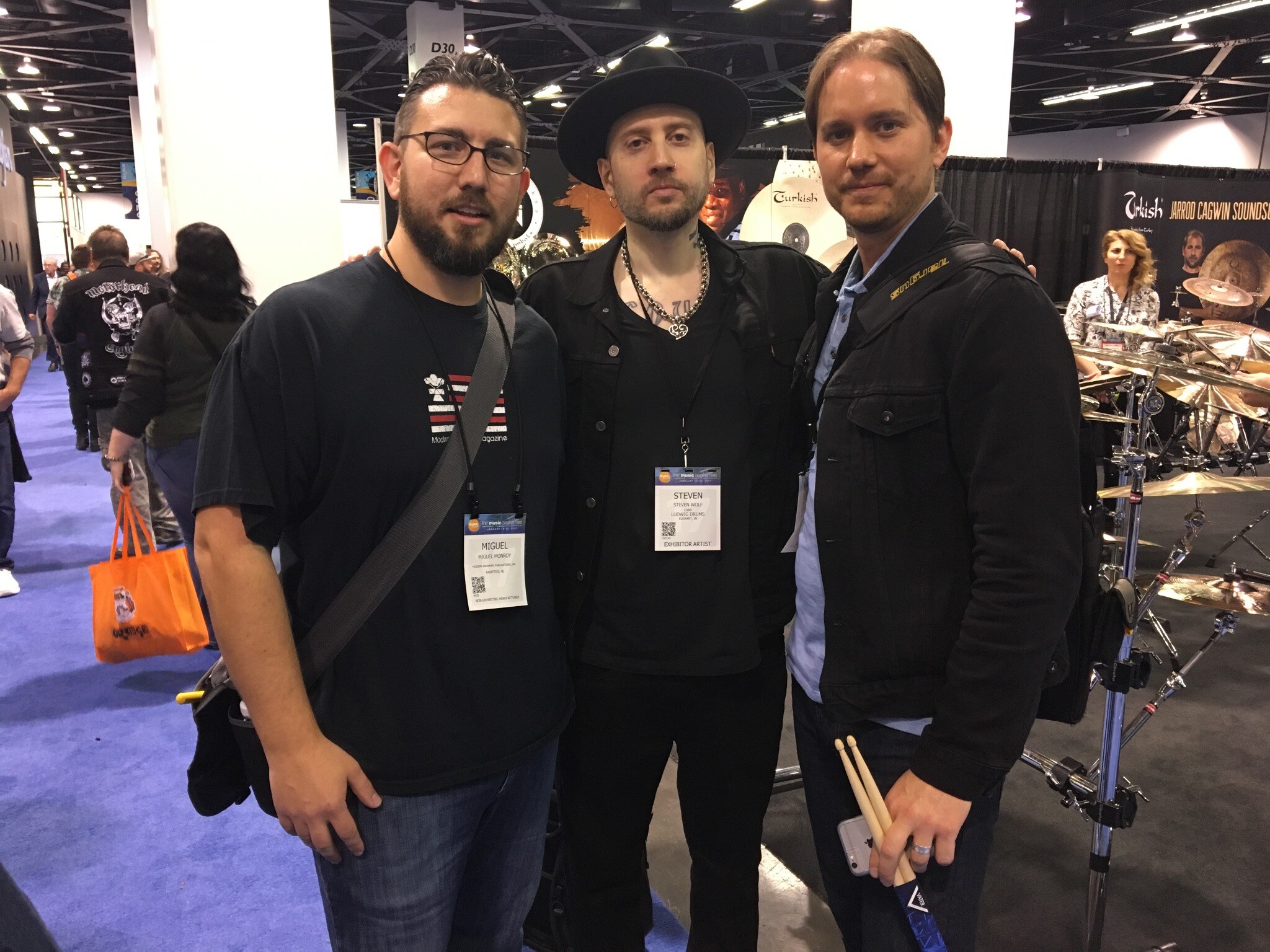 Miguel Monroy with Steven Wolf and Mike Dawson on the convention floor.